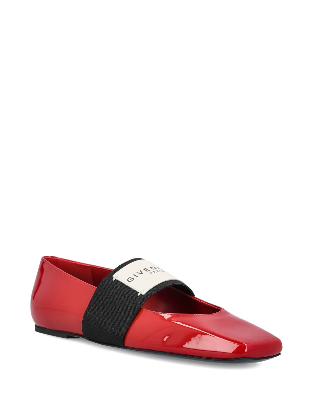 Givenchy Logo-strap Ballet Flats In Red