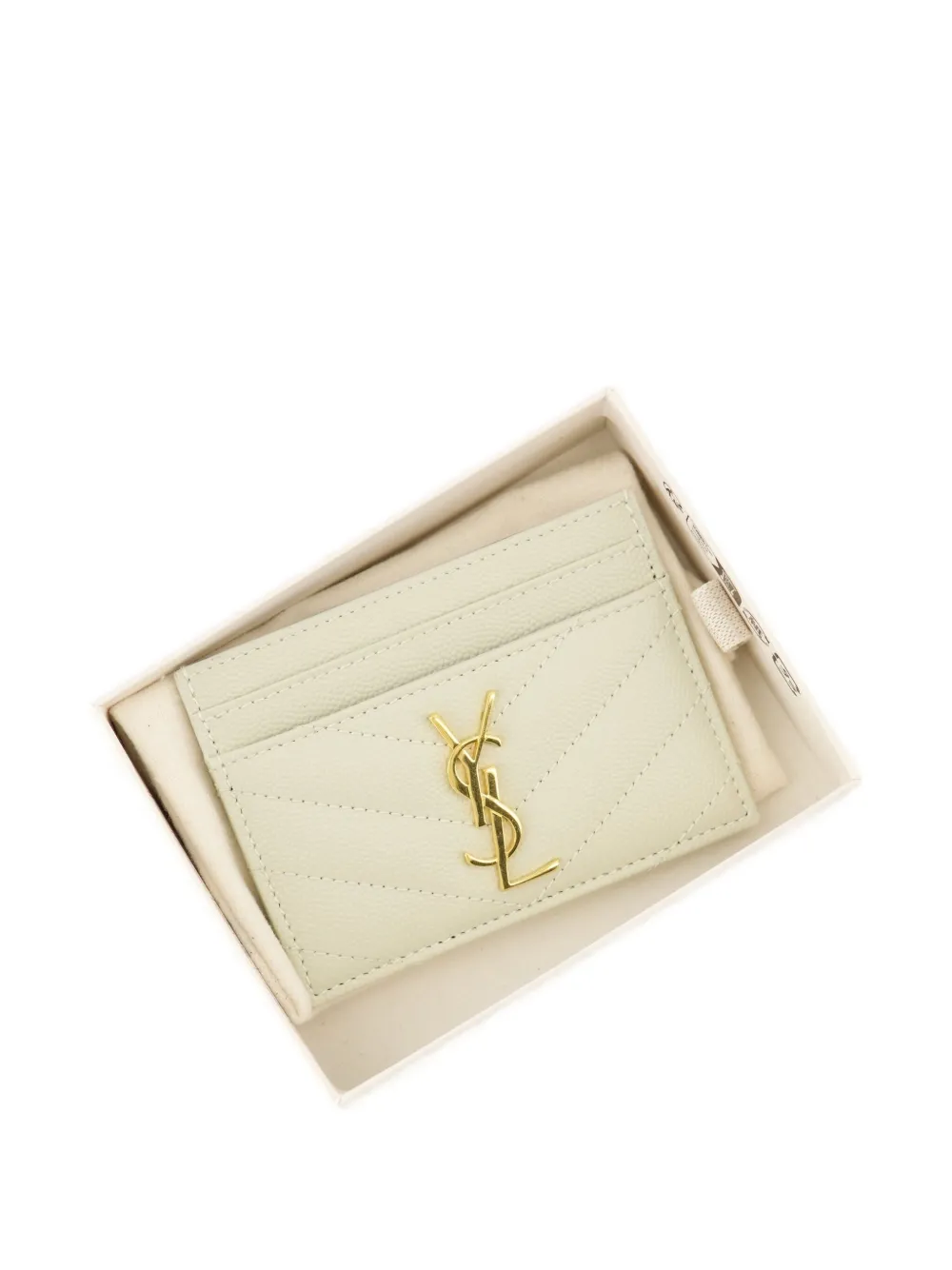 Saint Laurent Cassandre Card Holder In Burgundy