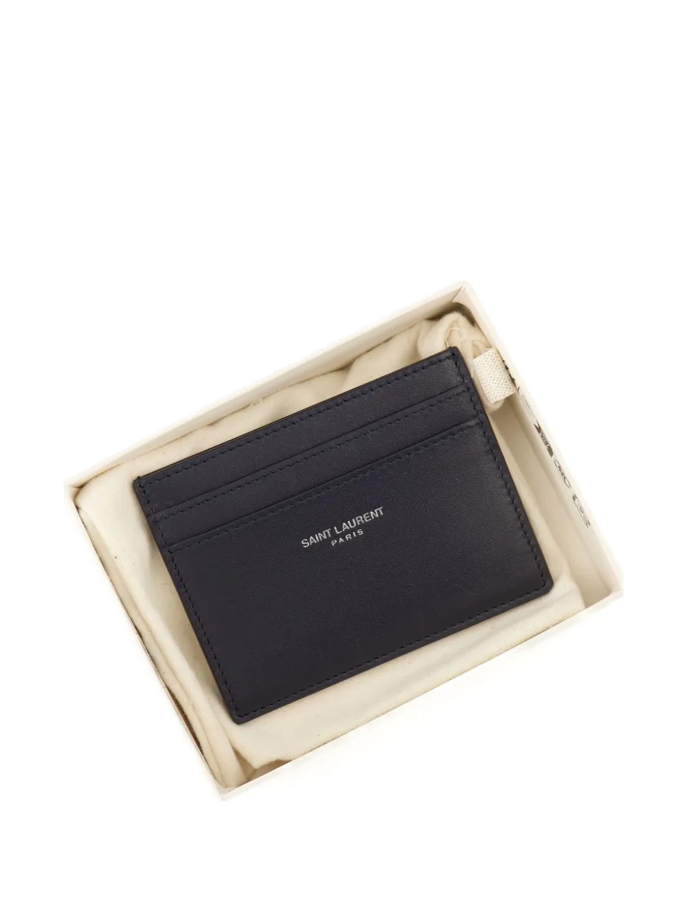 Saint Laurent Logo Card Holder In Blue