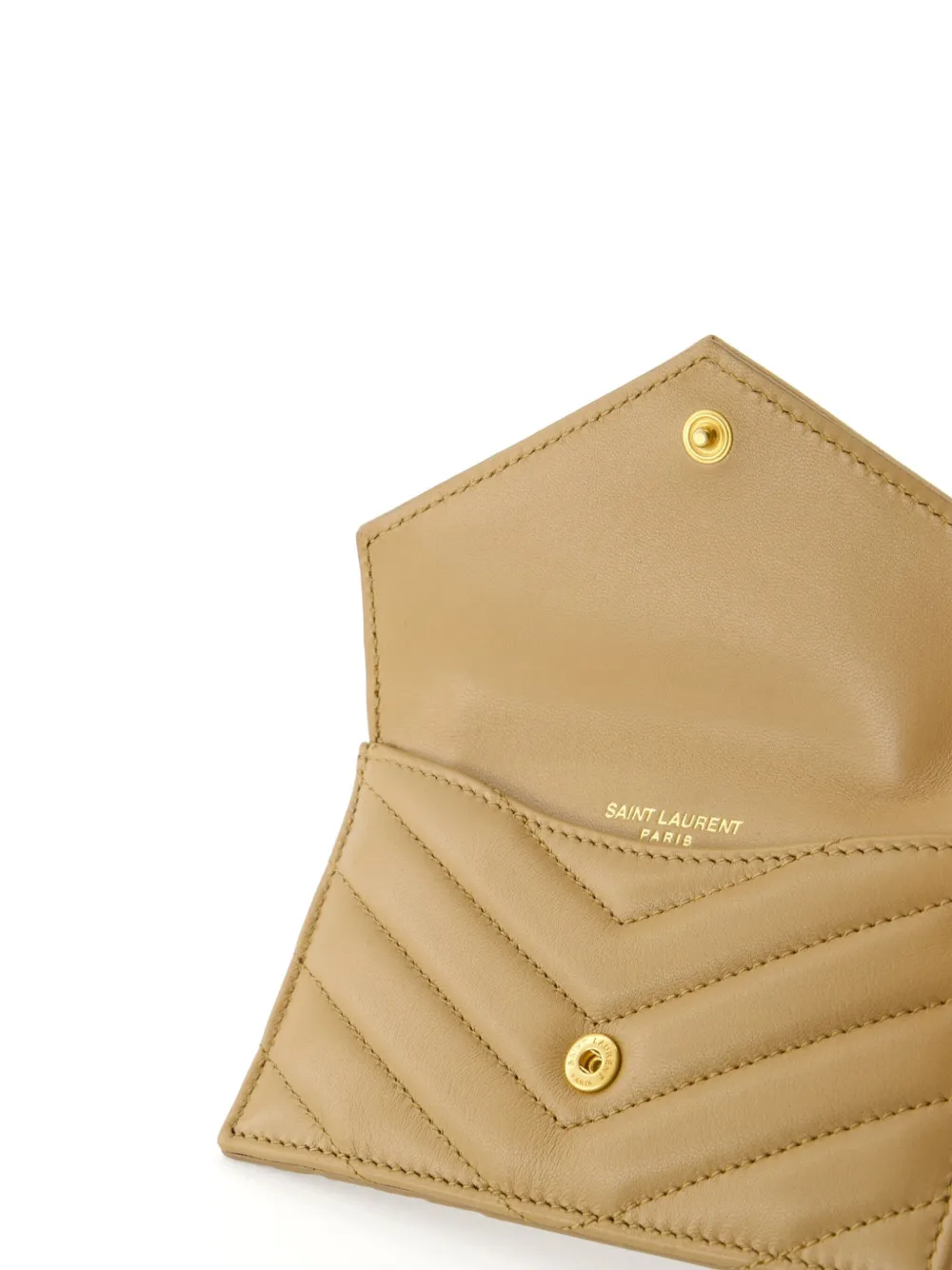 Saint Laurent Cassandre Fragments pasjeshouder Beige