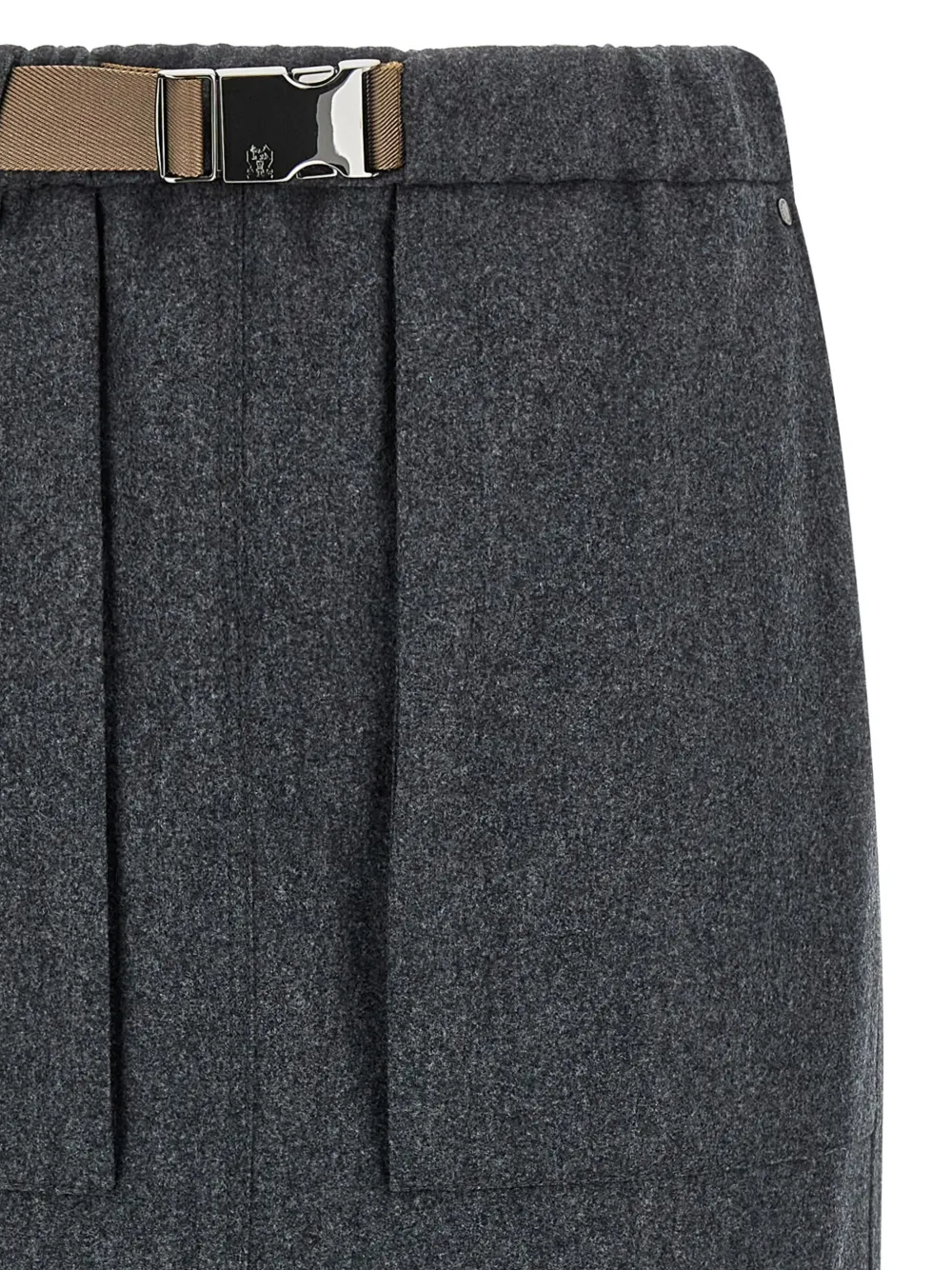 Brunello Cucinelli Elastic-waistband Monile Skirt In Black