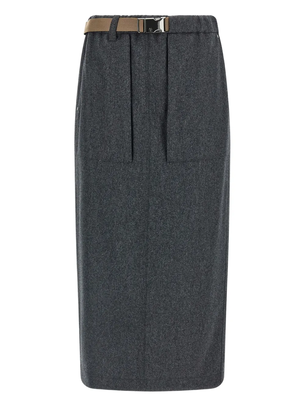 Brunello Cucinelli Elastic-waistband Monile Skirt In Black