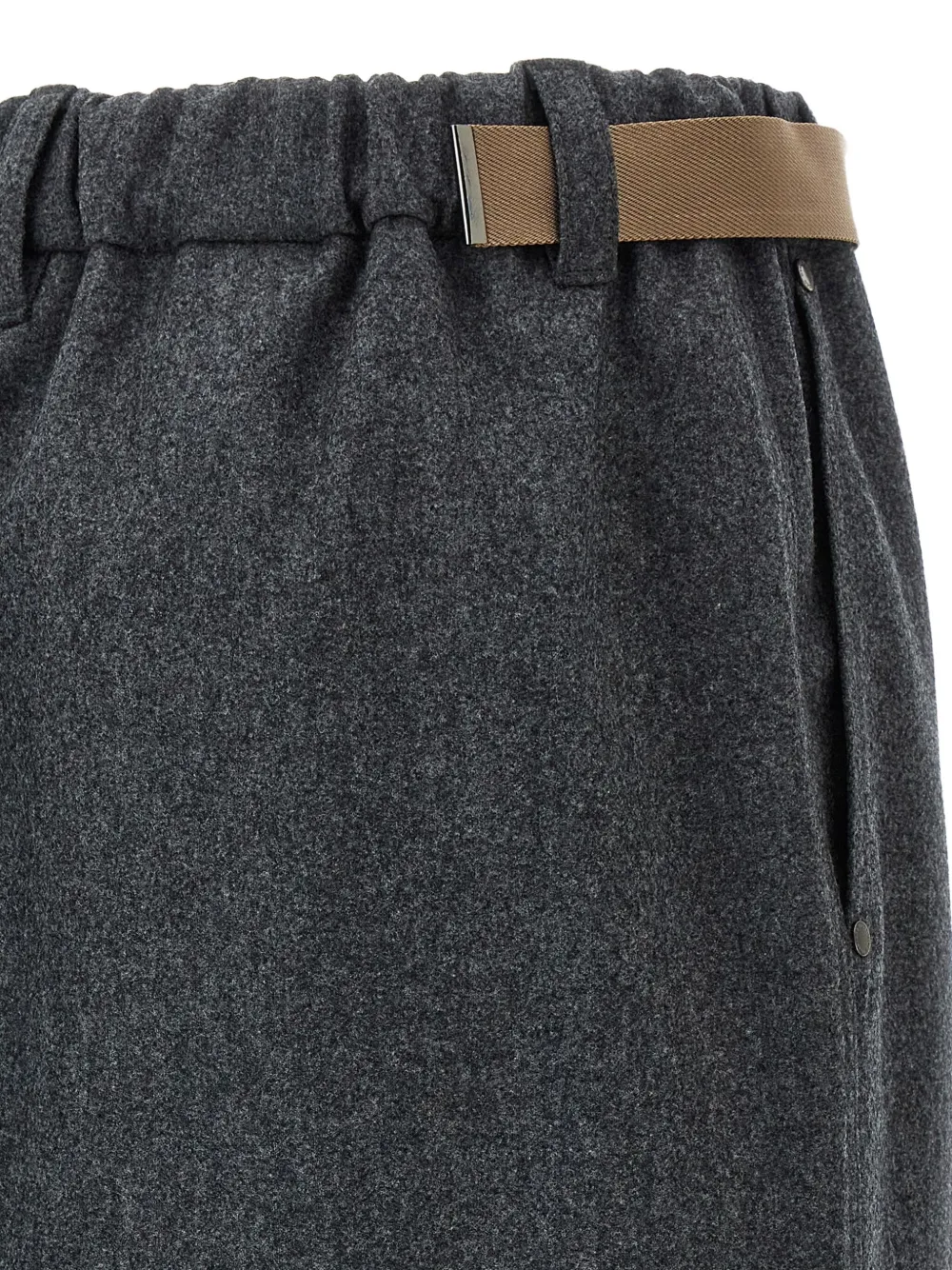Brunello Cucinelli Elastic-waistband Monile Skirt In Black
