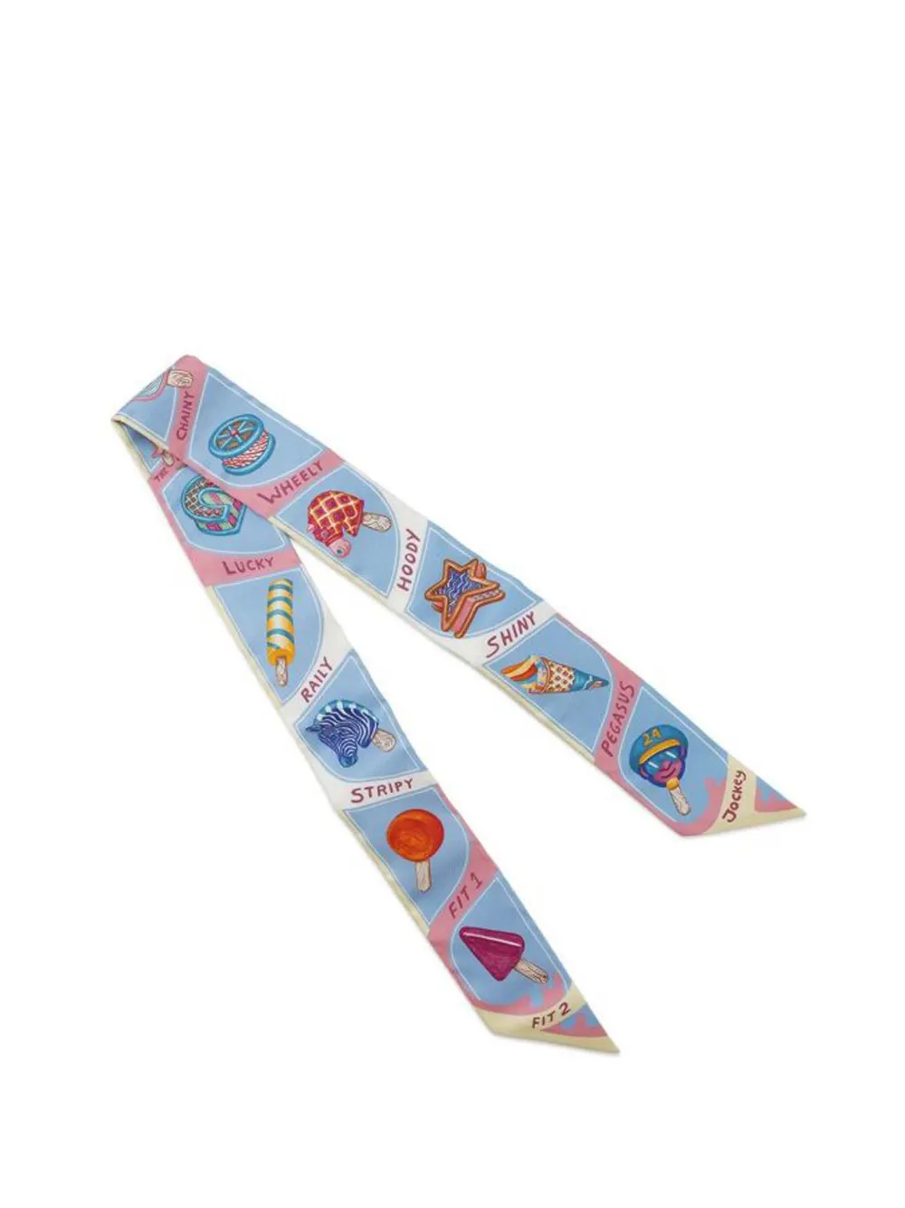 Hermès Pre-Owned mascada Twilly Funny Ice Cream de seda 2021-2025 | Image 2