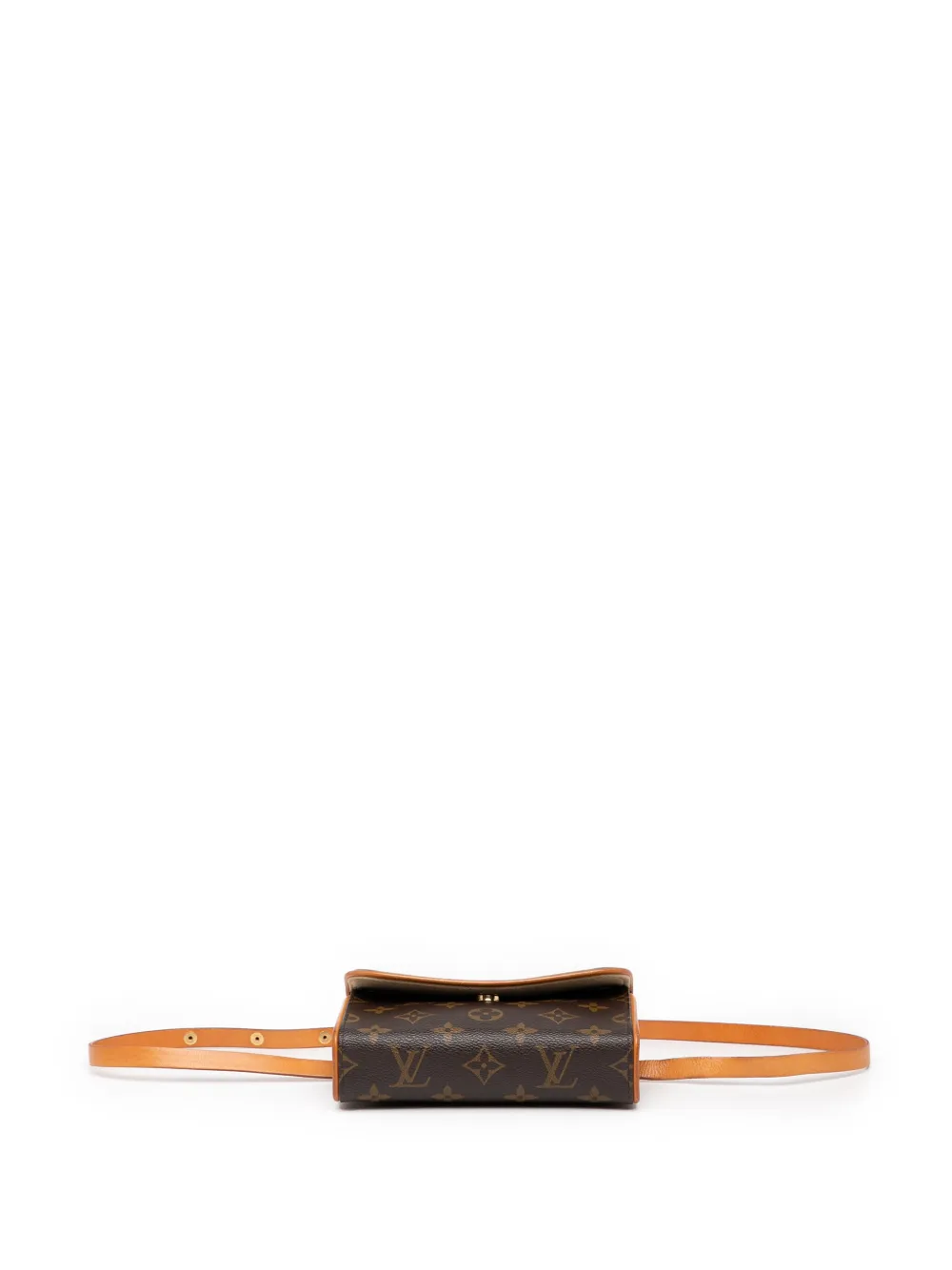 Pre-owned Louis Vuitton 2003 Monogram Pochette Florentine Belt Bag In Brown
