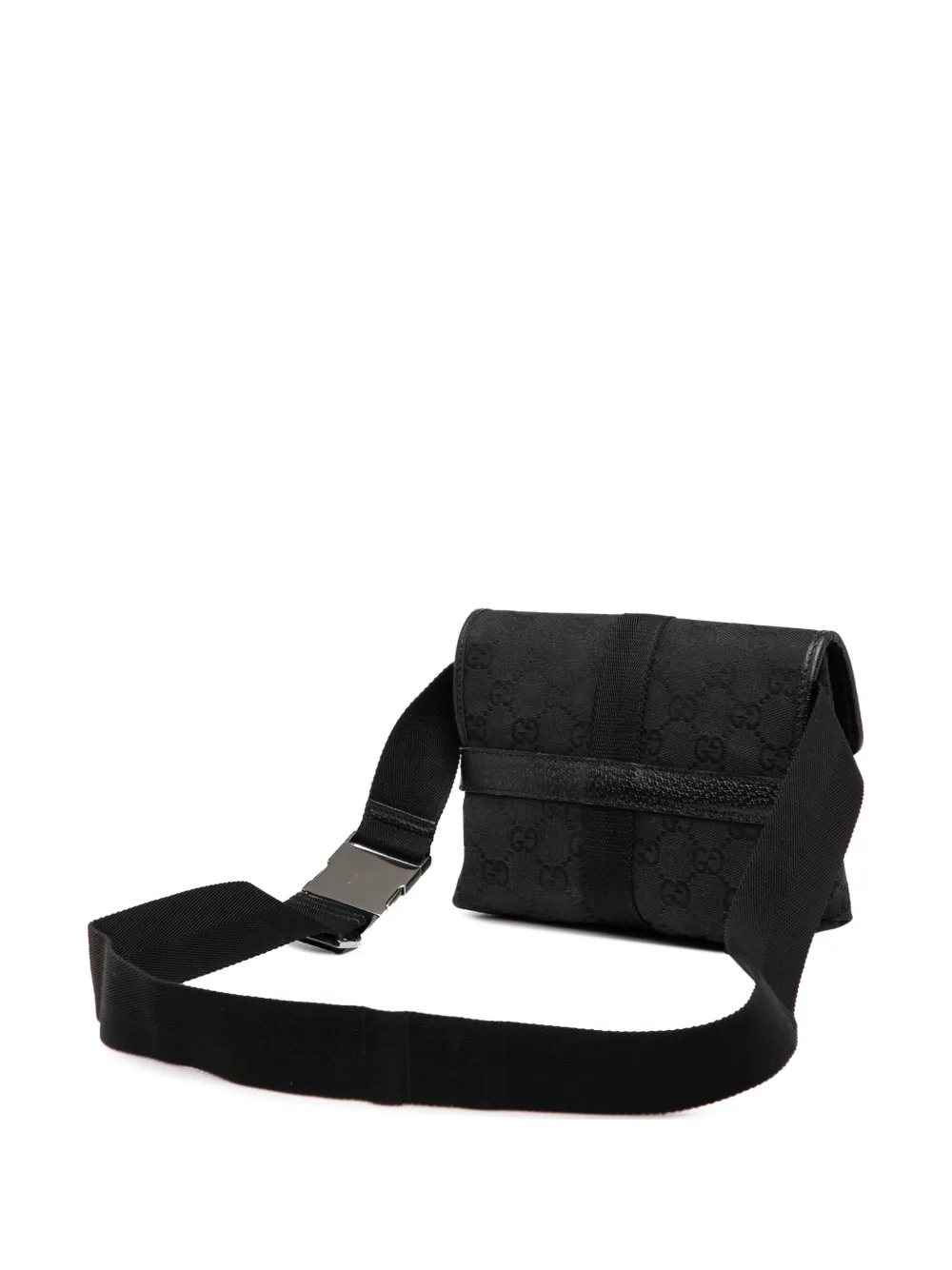 Pre-owned Gucci 2000-2015 Gg Canvas Belt Bag In Black