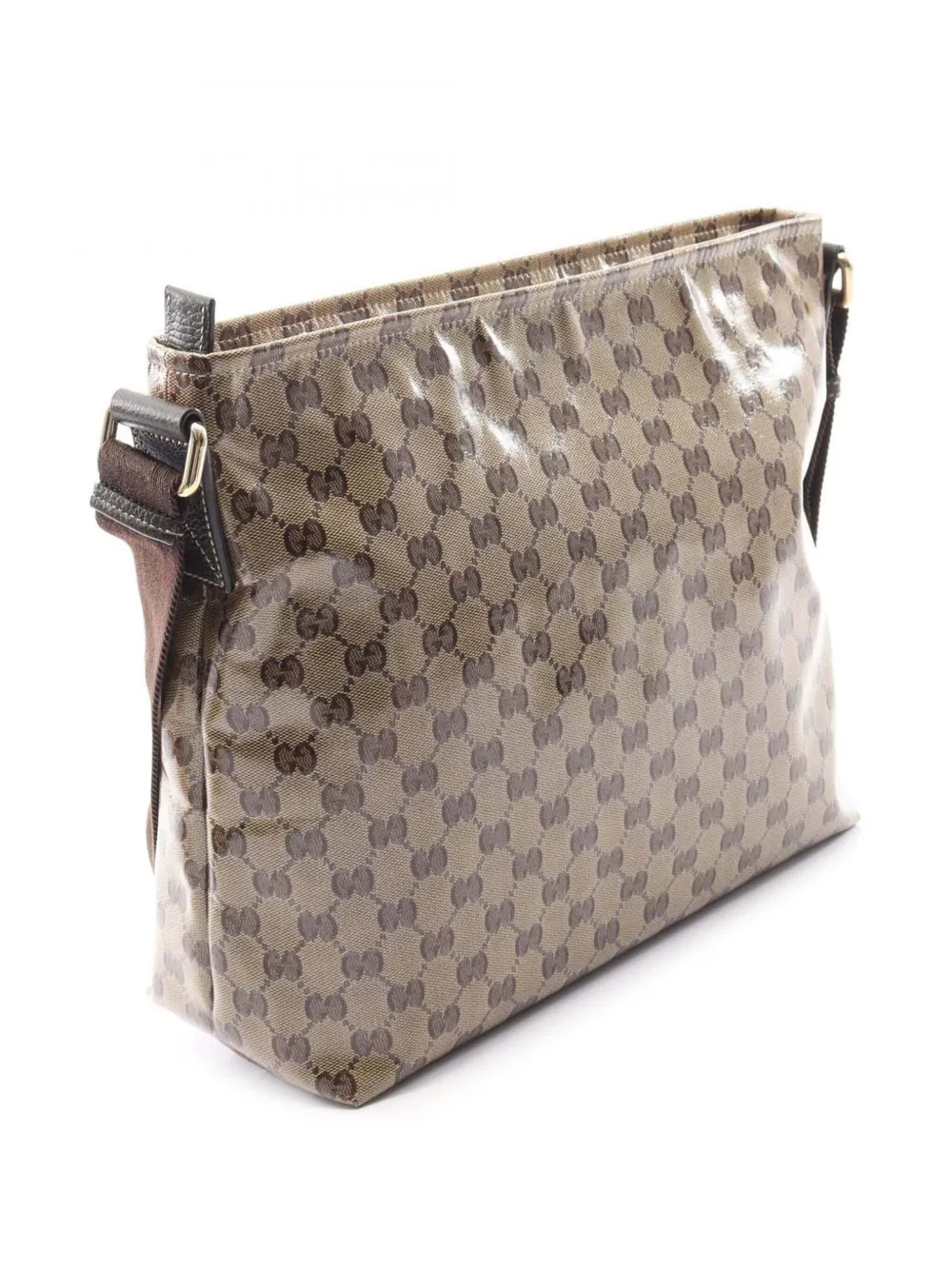 Pre-owned Gucci 2000-2015 Gg Crystal Crossbody Bag In Brown