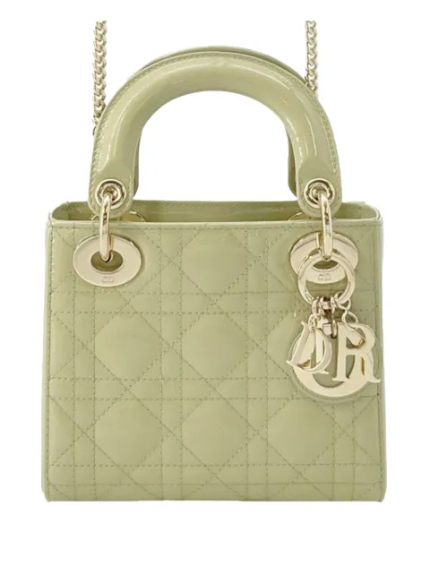 Christian Dior Pre-Owned شنطة 'كاناج ليدي ديور' صغيرة مصقولة بحمالة كتف 2000-2025