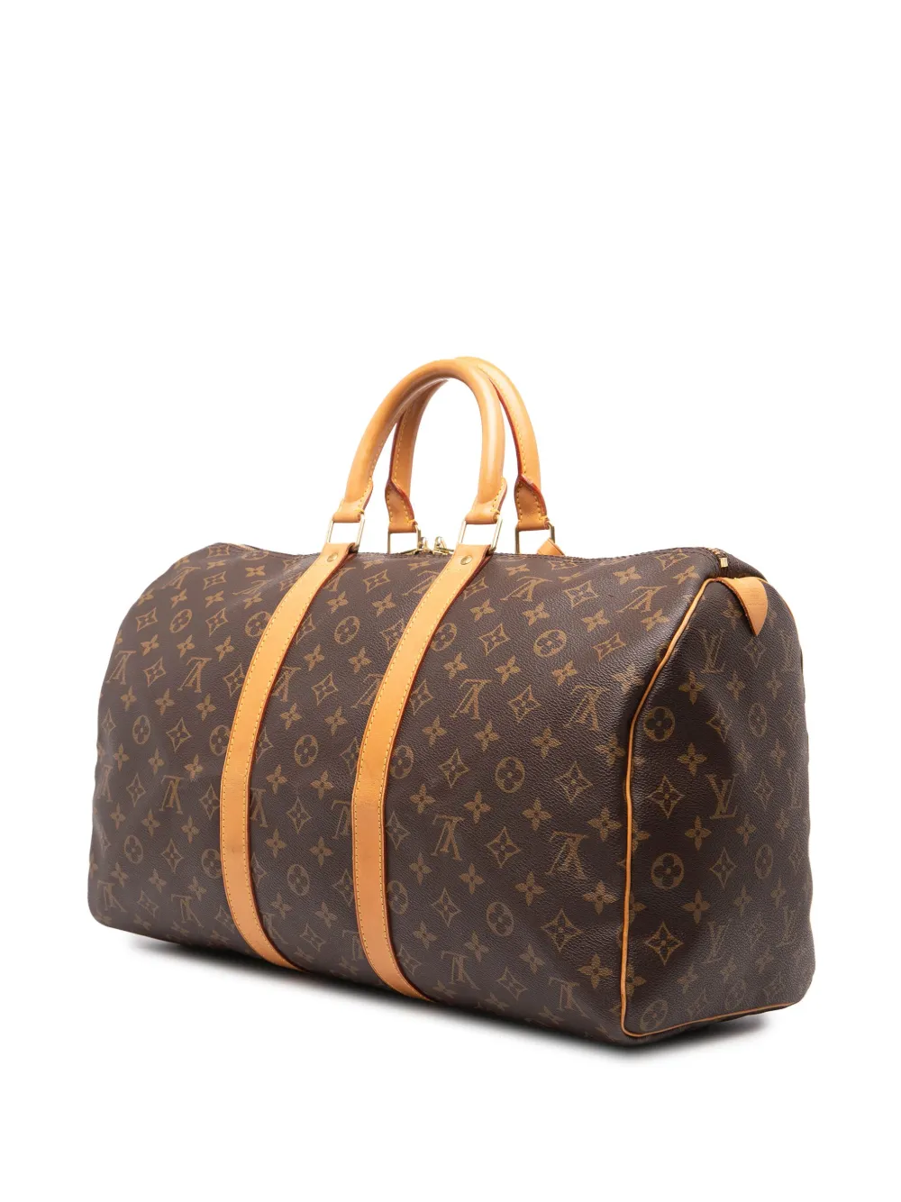 Pre-owned Louis Vuitton 1997 Monogram Keepall 45 Travel Bag In Brown