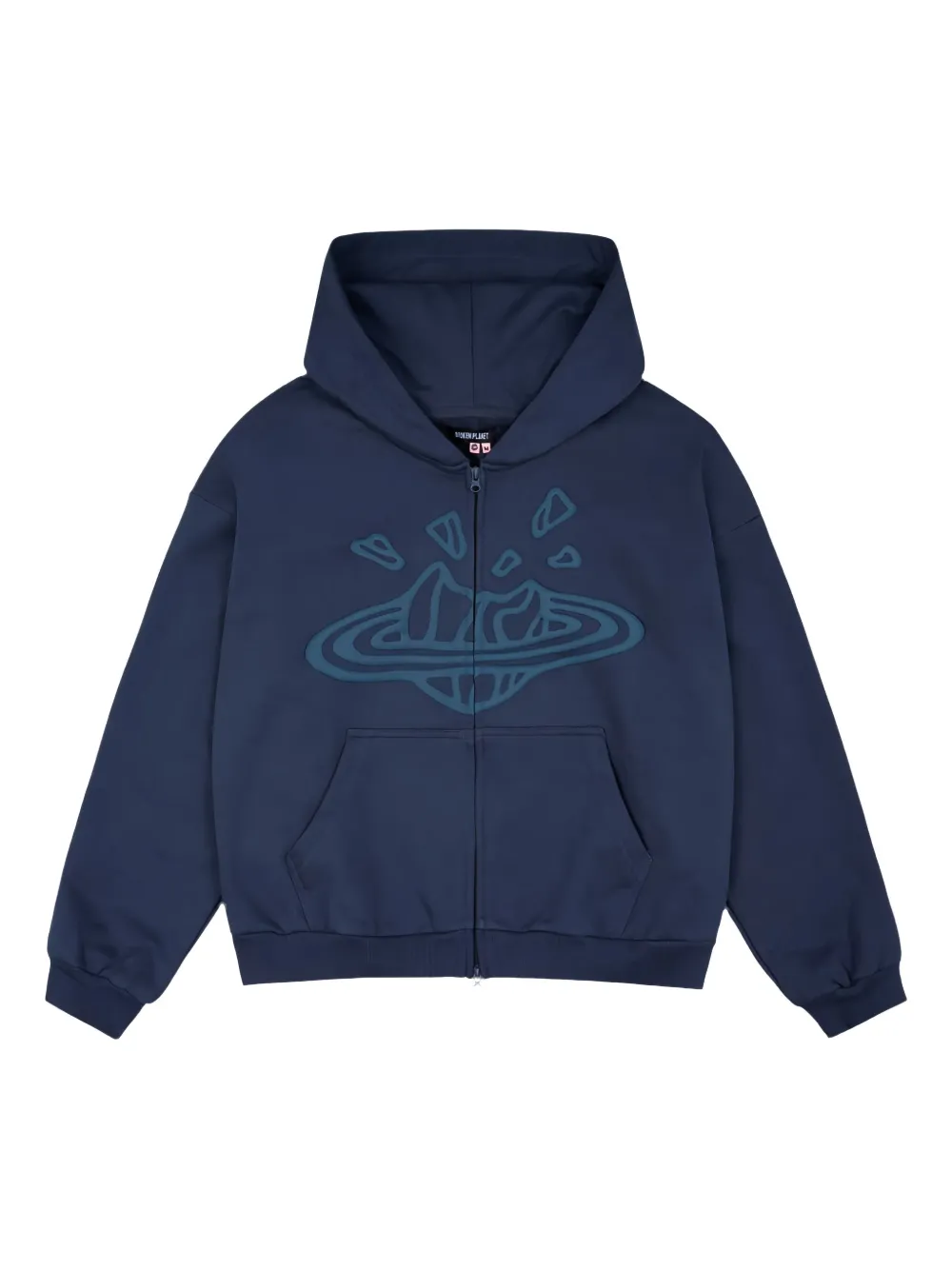 BROKEN PLANET zipped hoodie | Blue | Image 1
