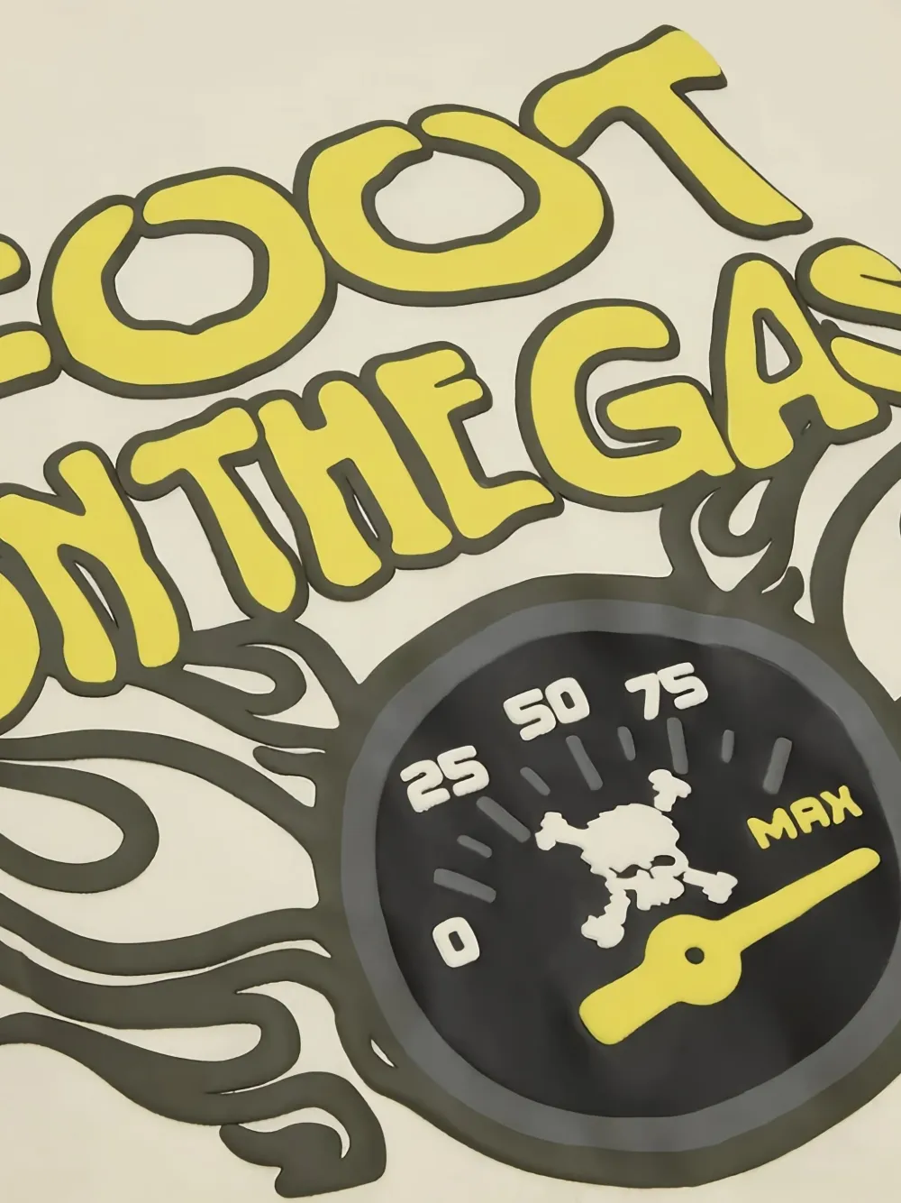 BROKEN PLANET Foot On The Gas T-shirt met grafische print Beige