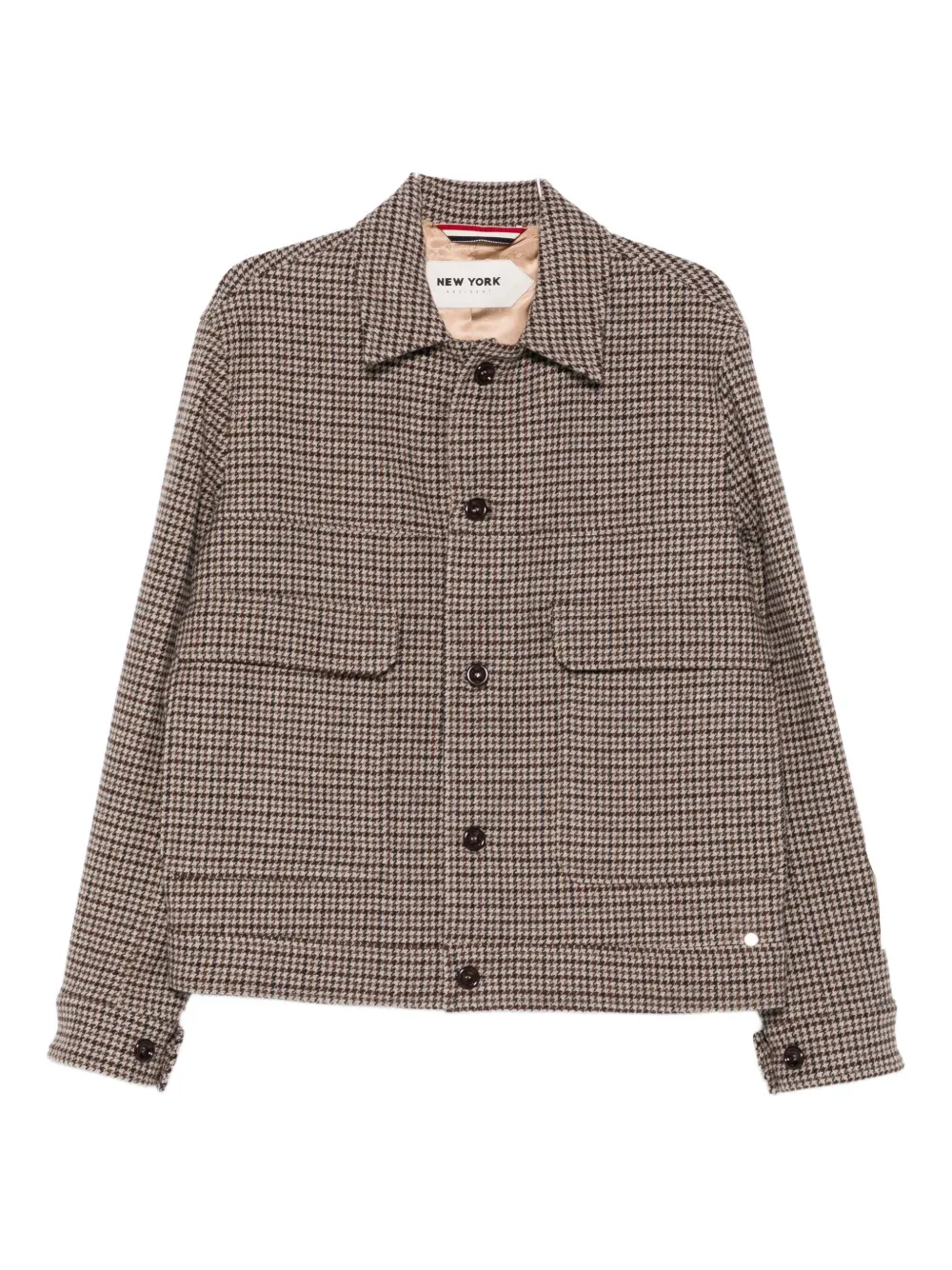 New York Resident houndstooth overshirt | Brown | Image 1