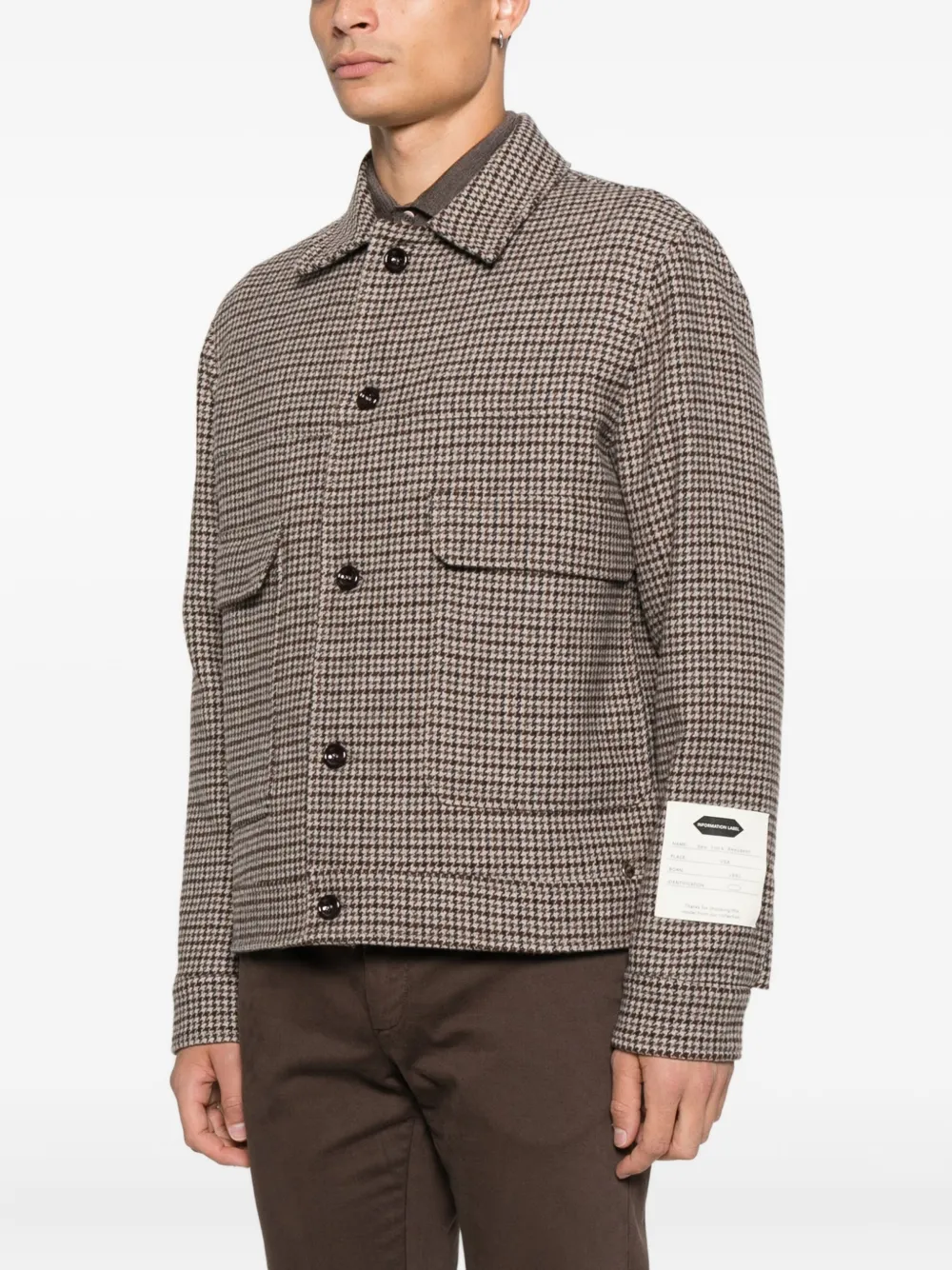 New York Resident Houndstooth Overshirt In Brown