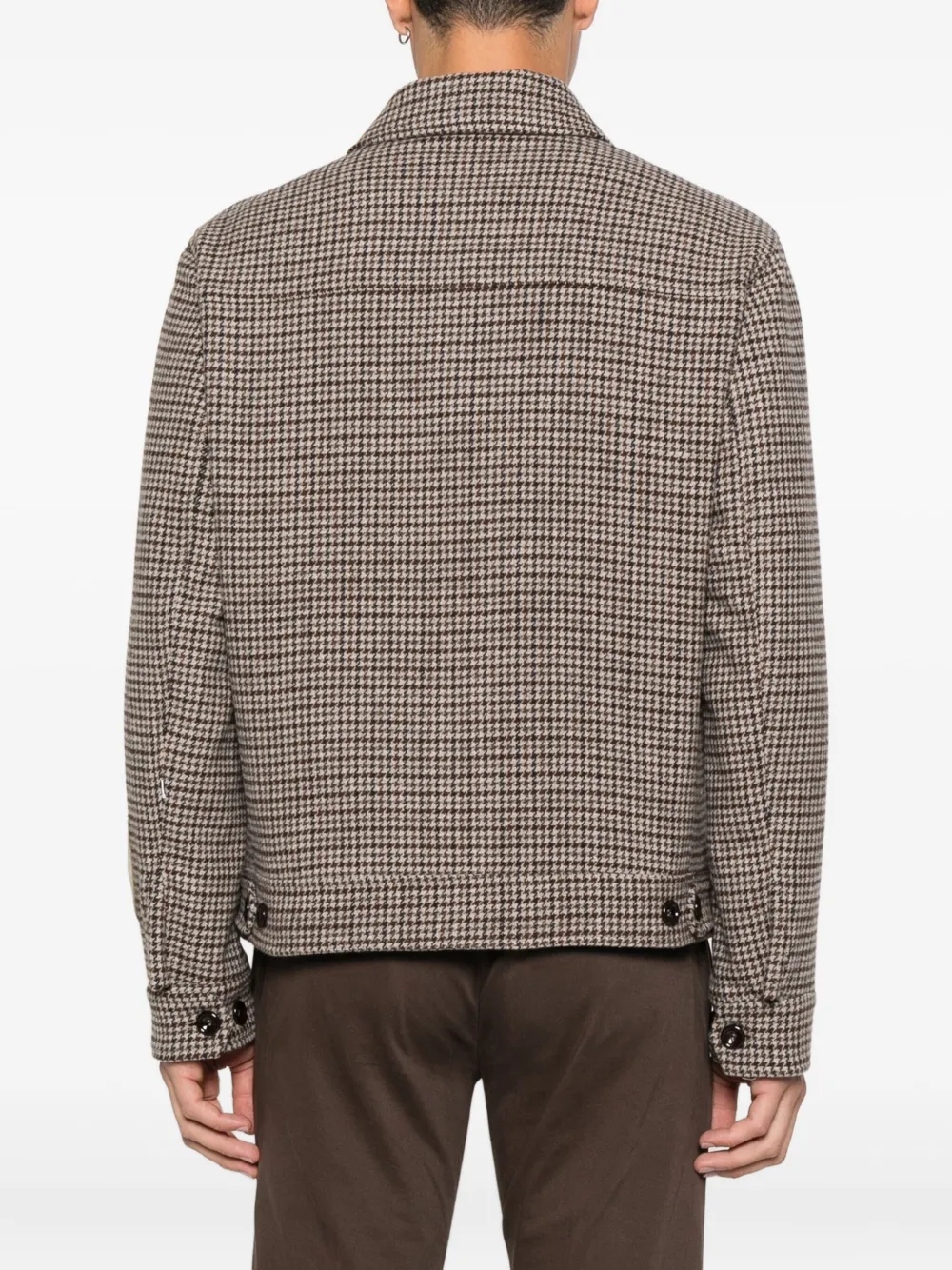 New York Resident Houndstooth Overshirt In Brown