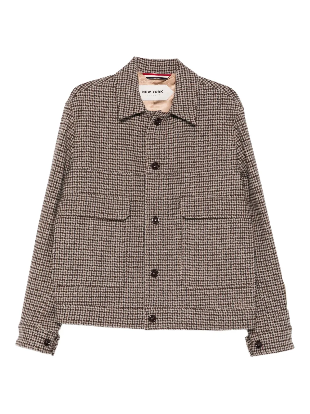 New York Resident houndstooth overshirt | Brown | Image 1