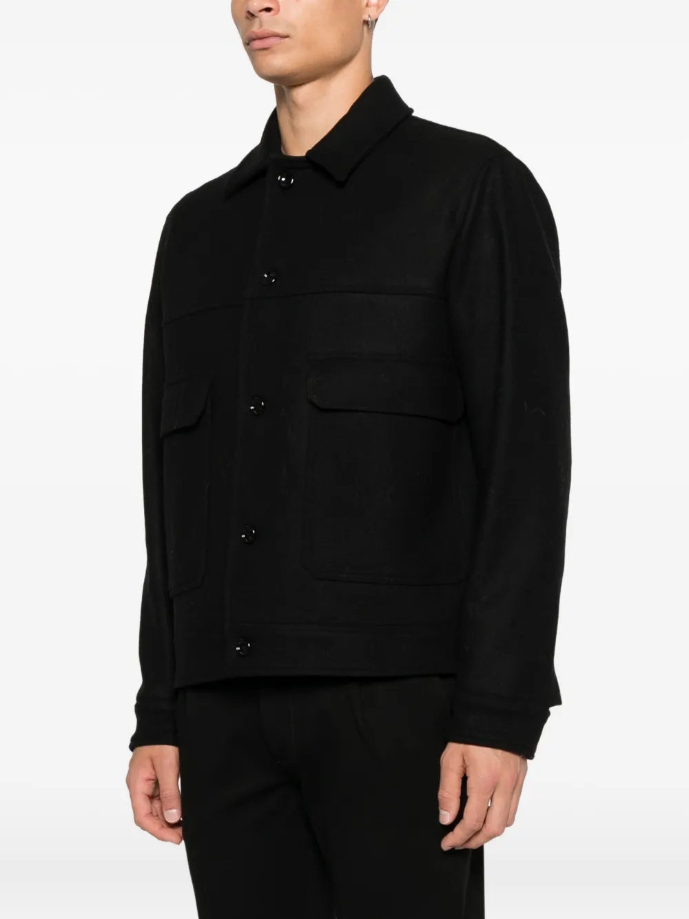 New York Resident Collared Overshirt In Black
