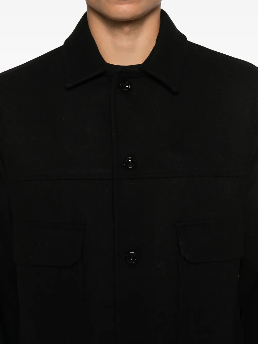 New York Resident Collared Overshirt In Black