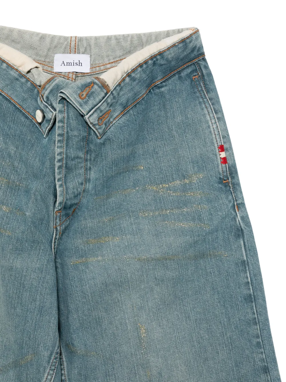 AMISH Verfraaide denim jeans Blauw