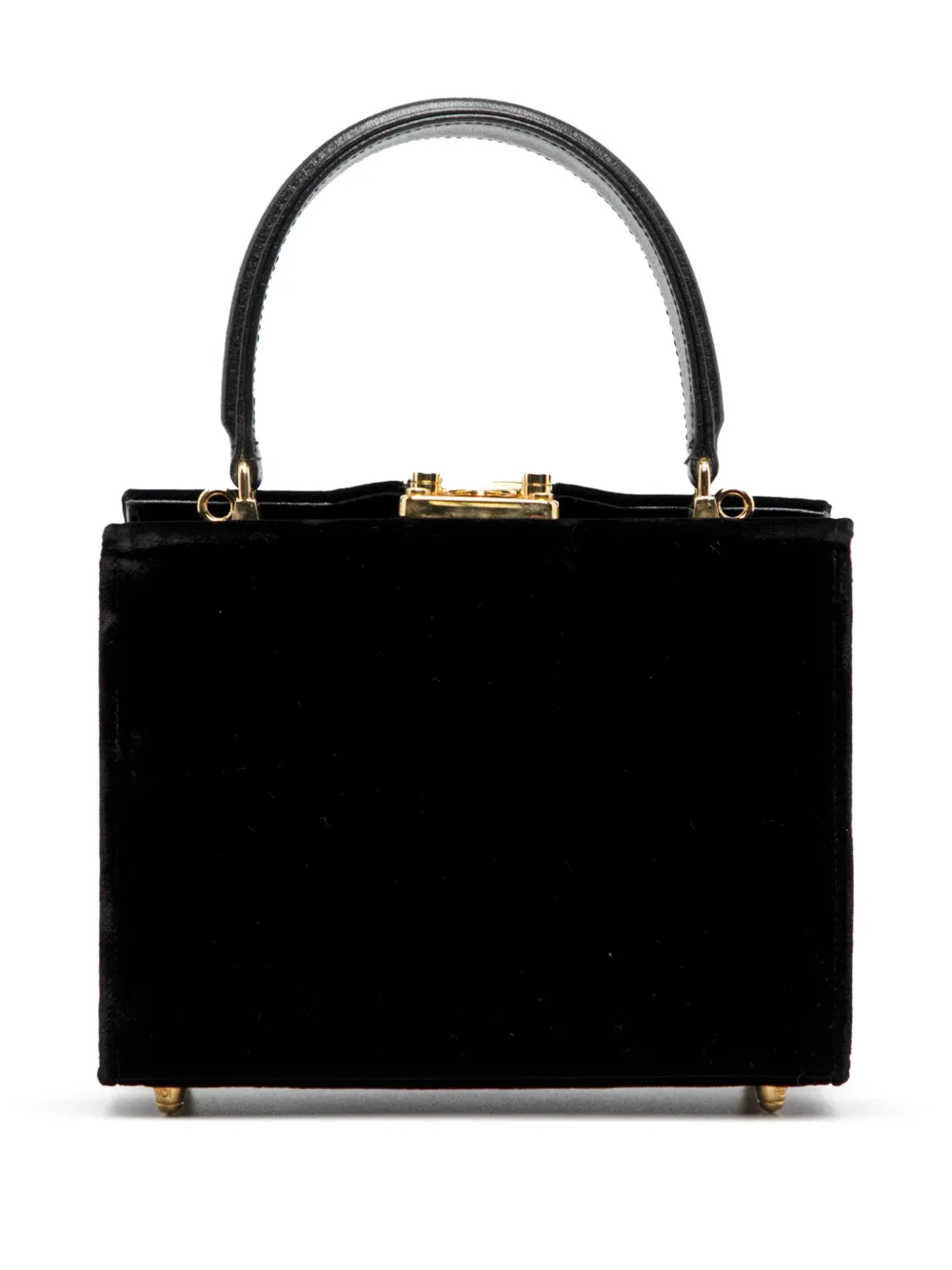 Fendi Pre-Owned 20th Century Velvet Push Lock Box satchel | Black | Image 1