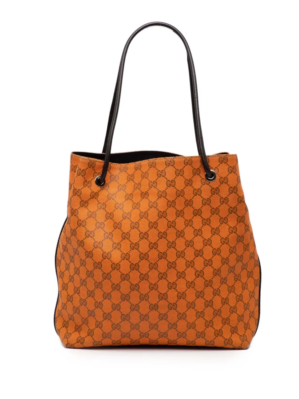 Pre-owned Gucci 2000-2015 Gg Canvas Gifford Tote Bag In Orange