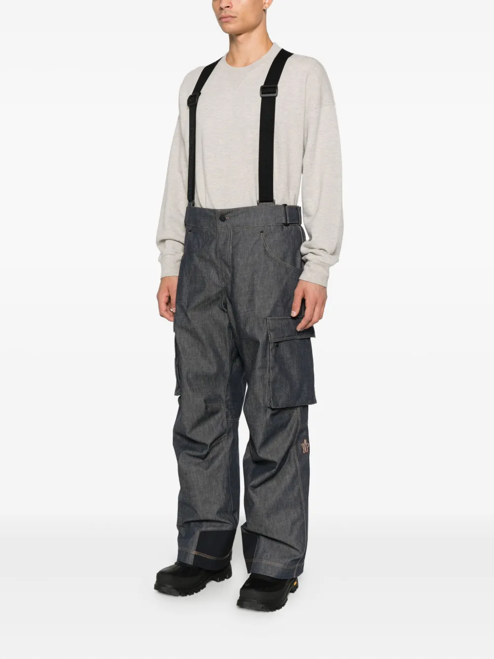 Moncler Grenoble Gewatteerde denim skibroek Blauw