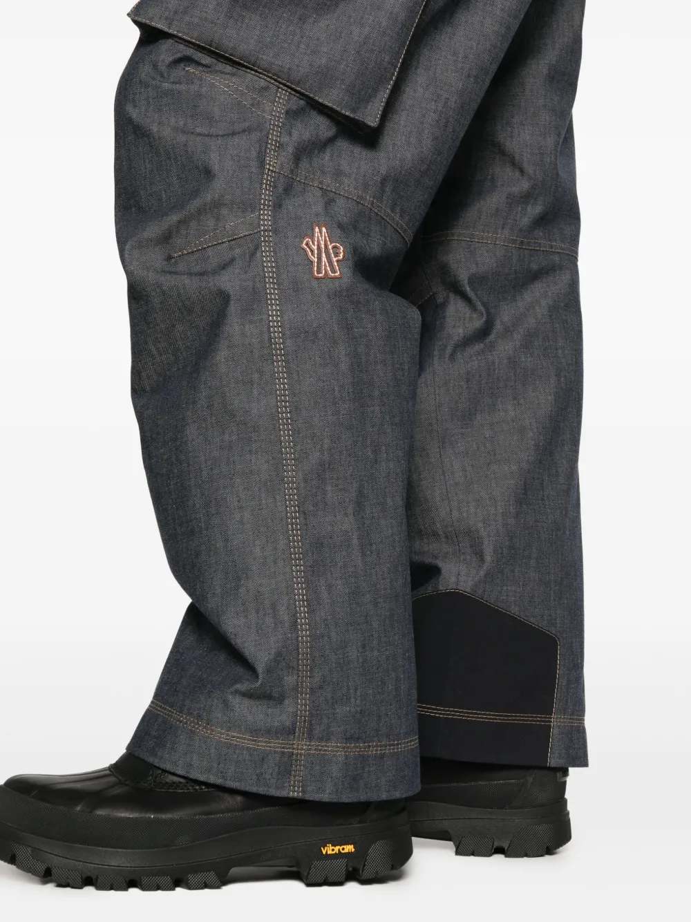 Moncler Grenoble Gewatteerde denim skibroek Blauw