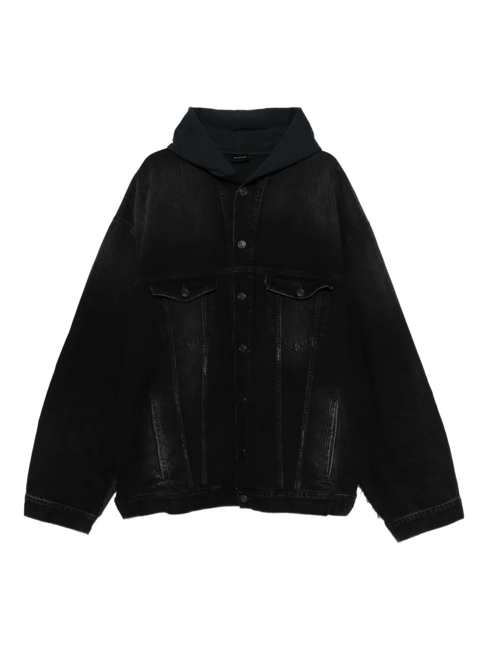 Balenciaga chamarra con logo bordado y capucha | negro | Image 1