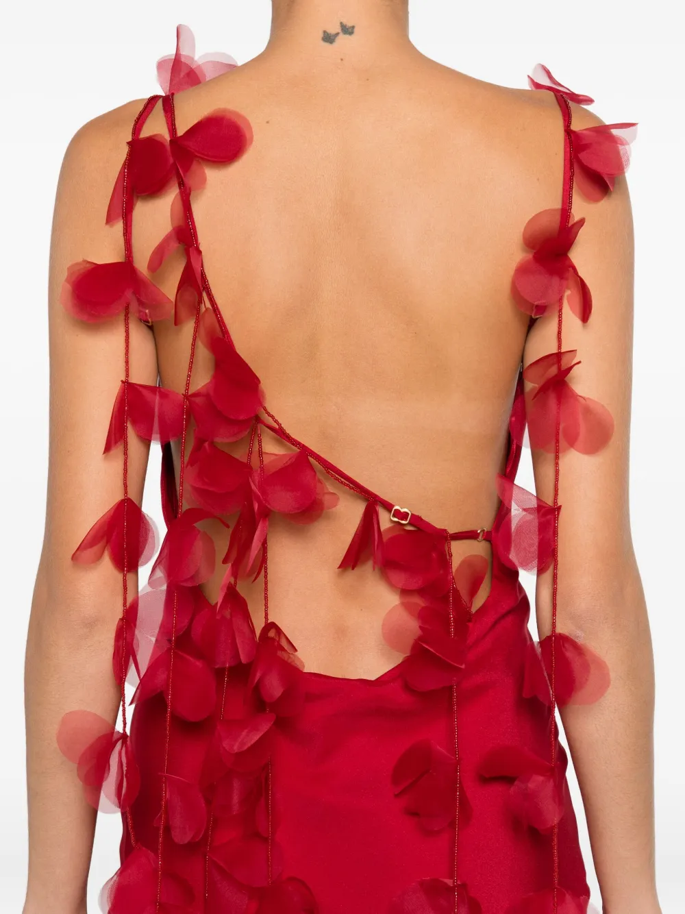 Cult Gaia Nymeria Open-back Organza-trimmed Silk-blend Satin Maxi Dress In Multi