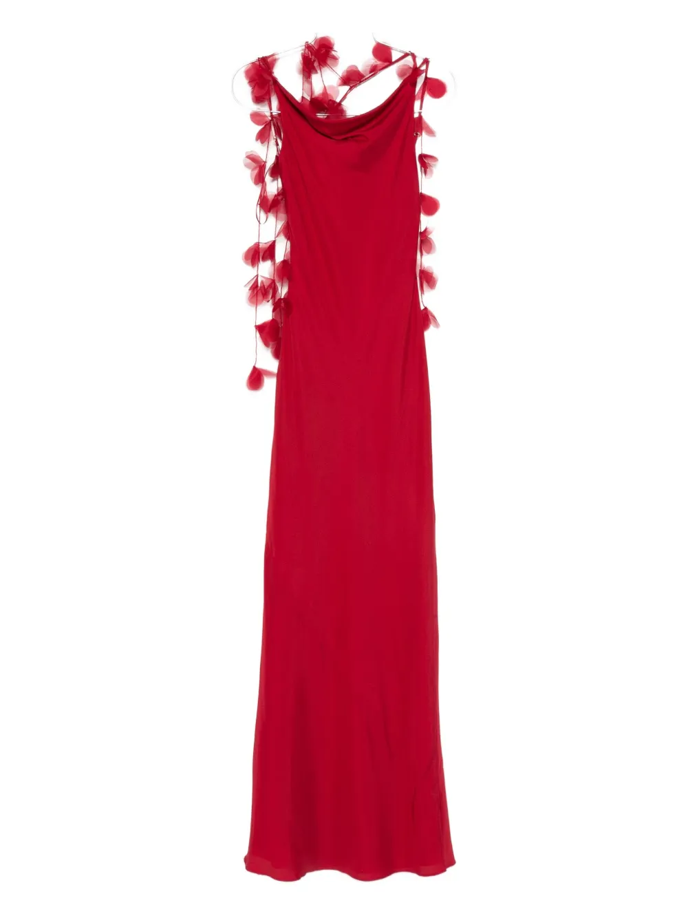Cult Gaia Nymeria Open-back Organza-trimmed Silk-blend Satin Maxi Dress In Multi