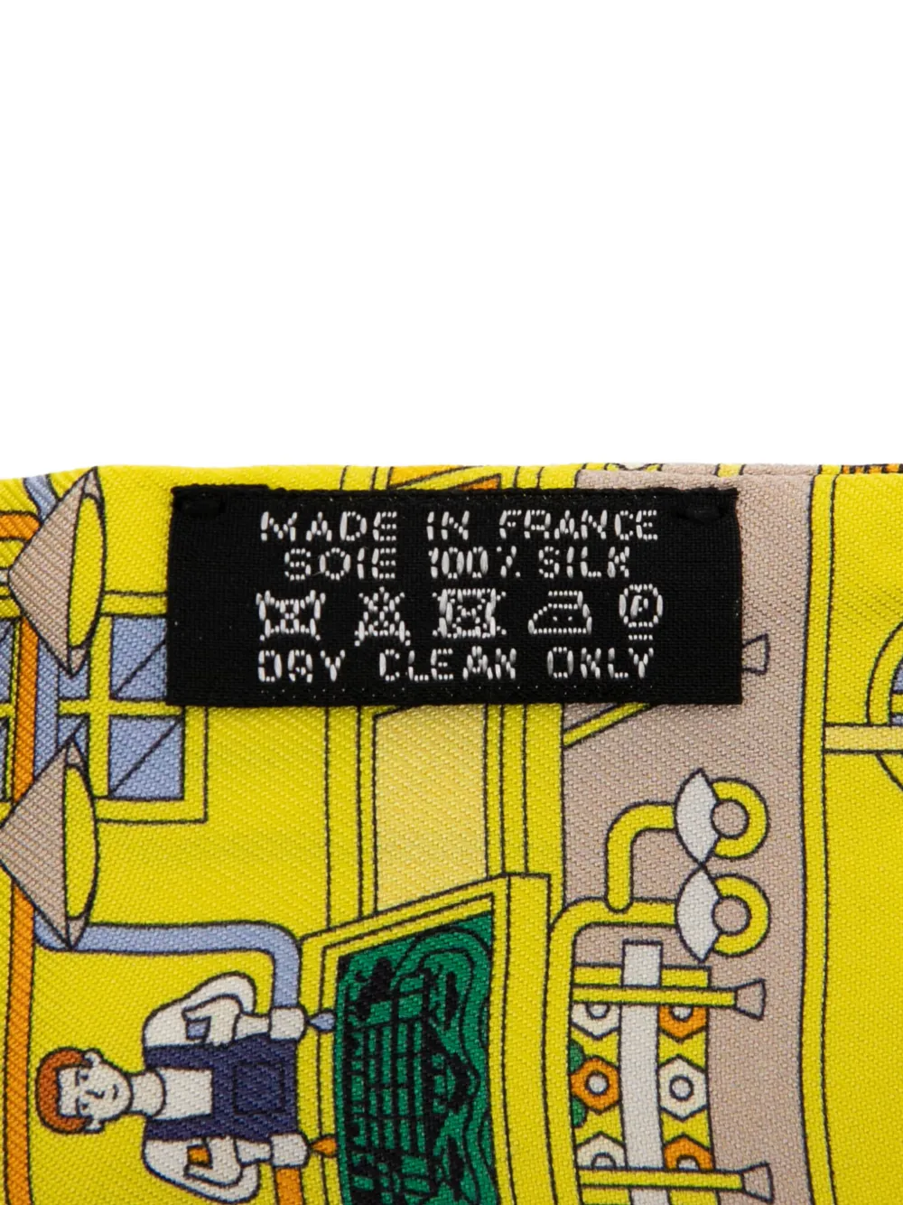 Pre-owned Hermes 1999-2007 La Maison Des Carres Twilly Silk Scarf Scarves In Yellow