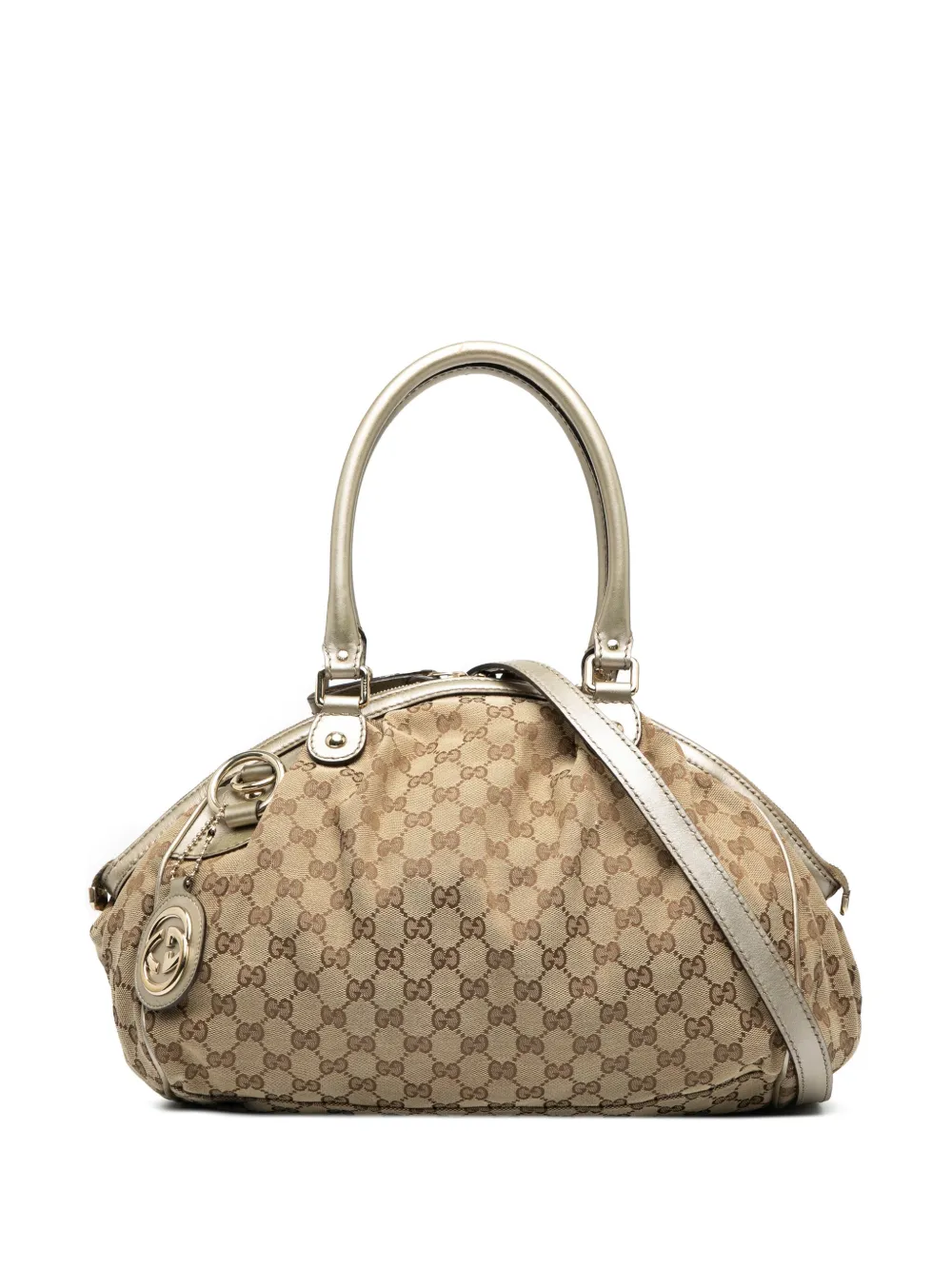 Pre-owned Gucci 2000-2015 Gg Canvas Sukey Satchel In Brown