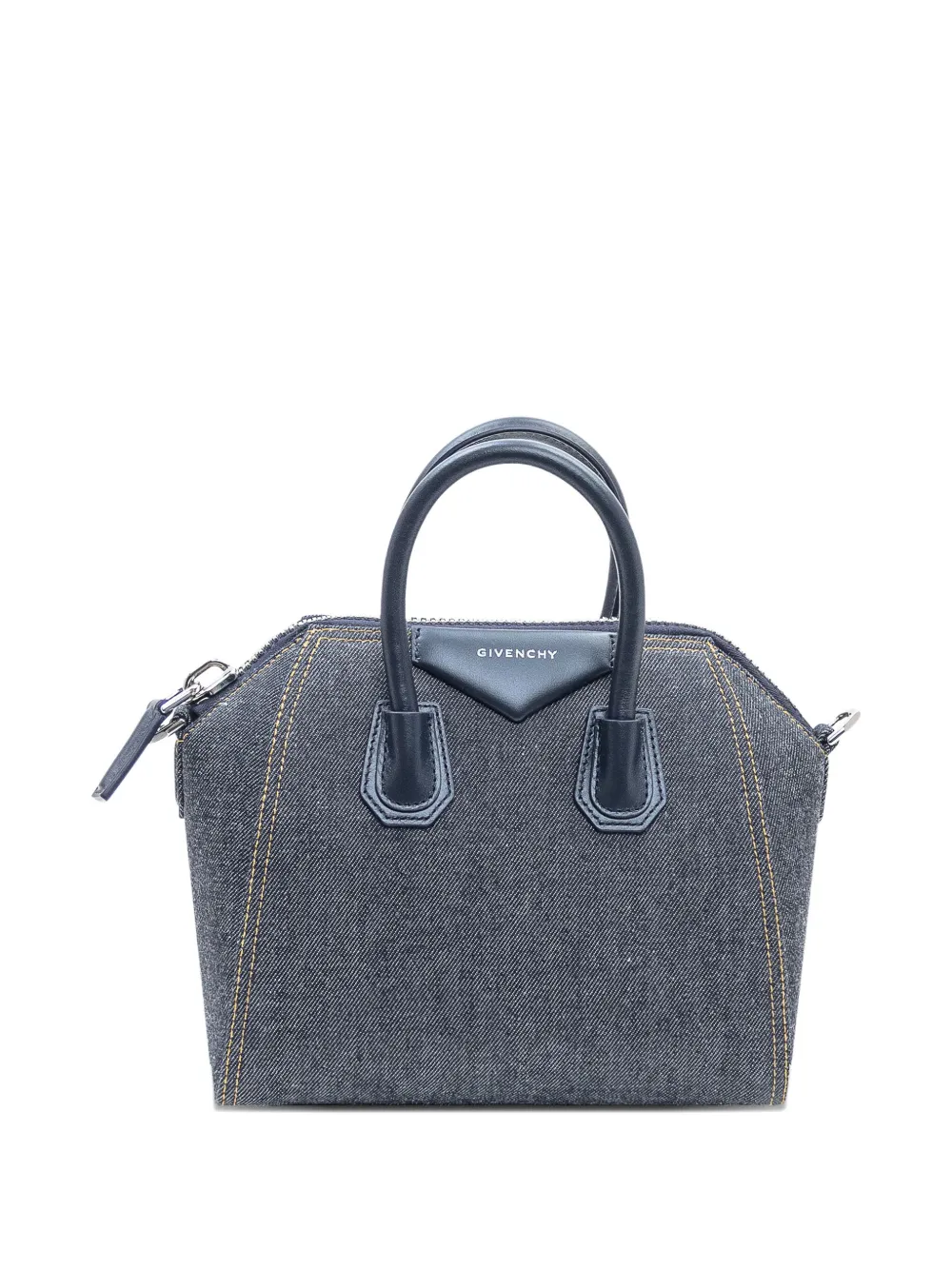 Givenchy Mini Antigona Denim Tote Bag In Blue
