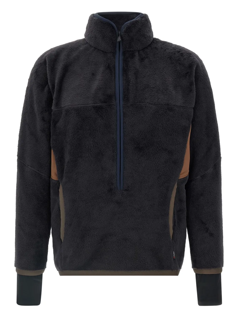 Moncler High Collar Sweatshirt Featuring Contrast Panels In Black