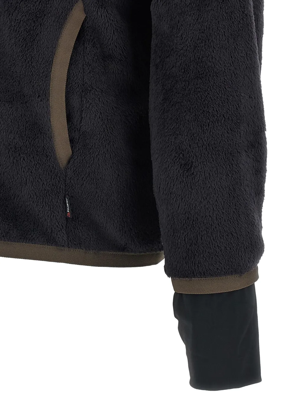 Moncler High Collar Sweatshirt Featuring Contrast Panels In Black