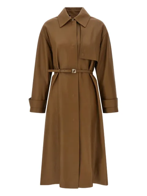 FENDI embossed logo belted trench coat