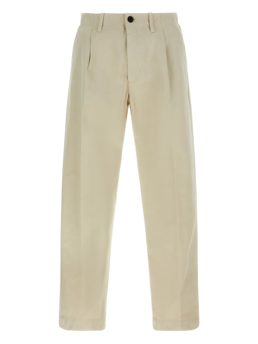Incotex Pleated Front Cotton Trousers With Belt Loops In Green
