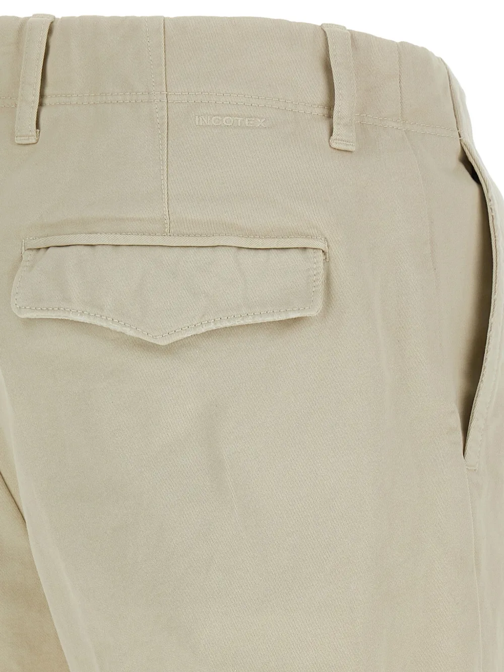 Incotex Pleated Front Cotton Trousers With Belt Loops In Green
