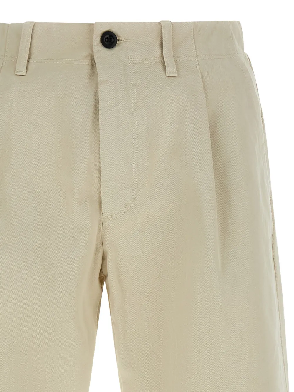 Incotex Pleated Front Cotton Trousers With Belt Loops In Green