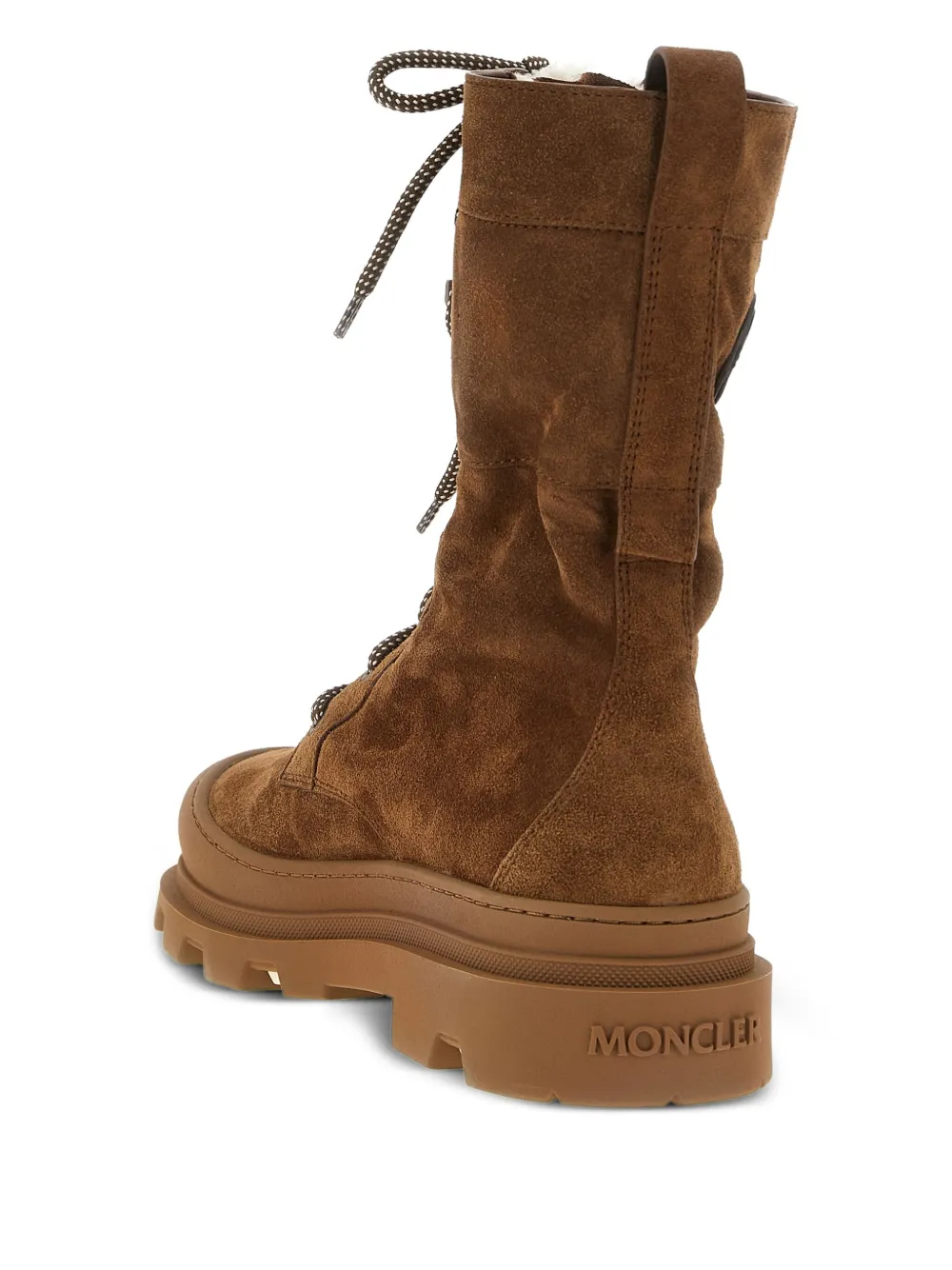 Moncler Vera High Shearling lace-up Boots | Brown | FARFETCH