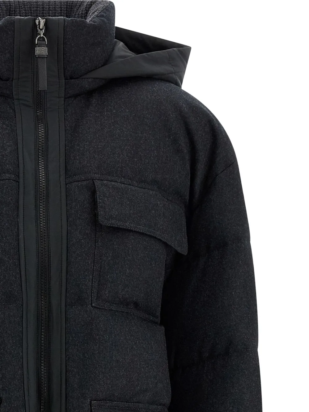 Brunello Cucinelli Gewatteerd jack met rits Grijs