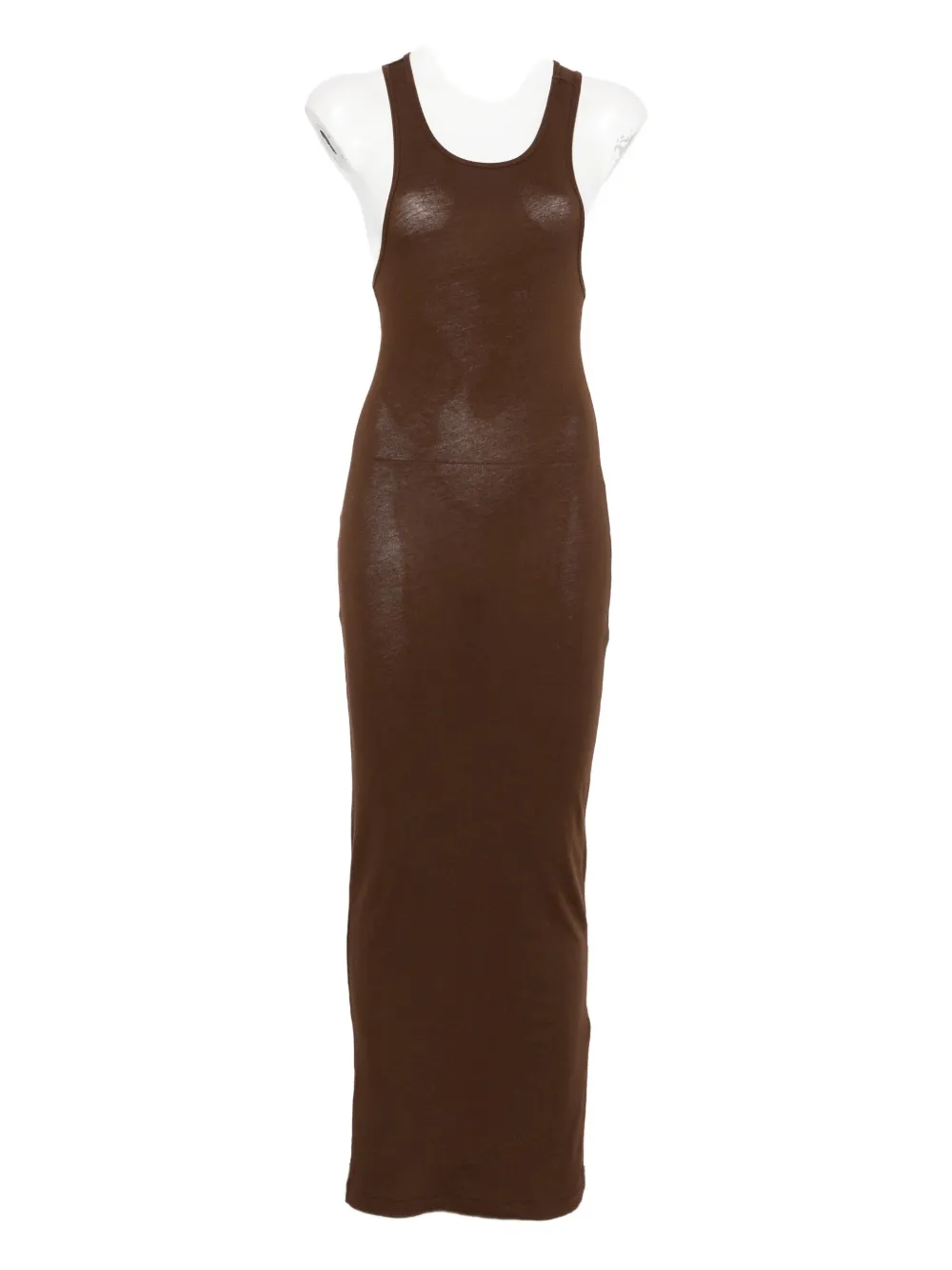 Entire Studios Midi Muscle Tank Dress In Brown