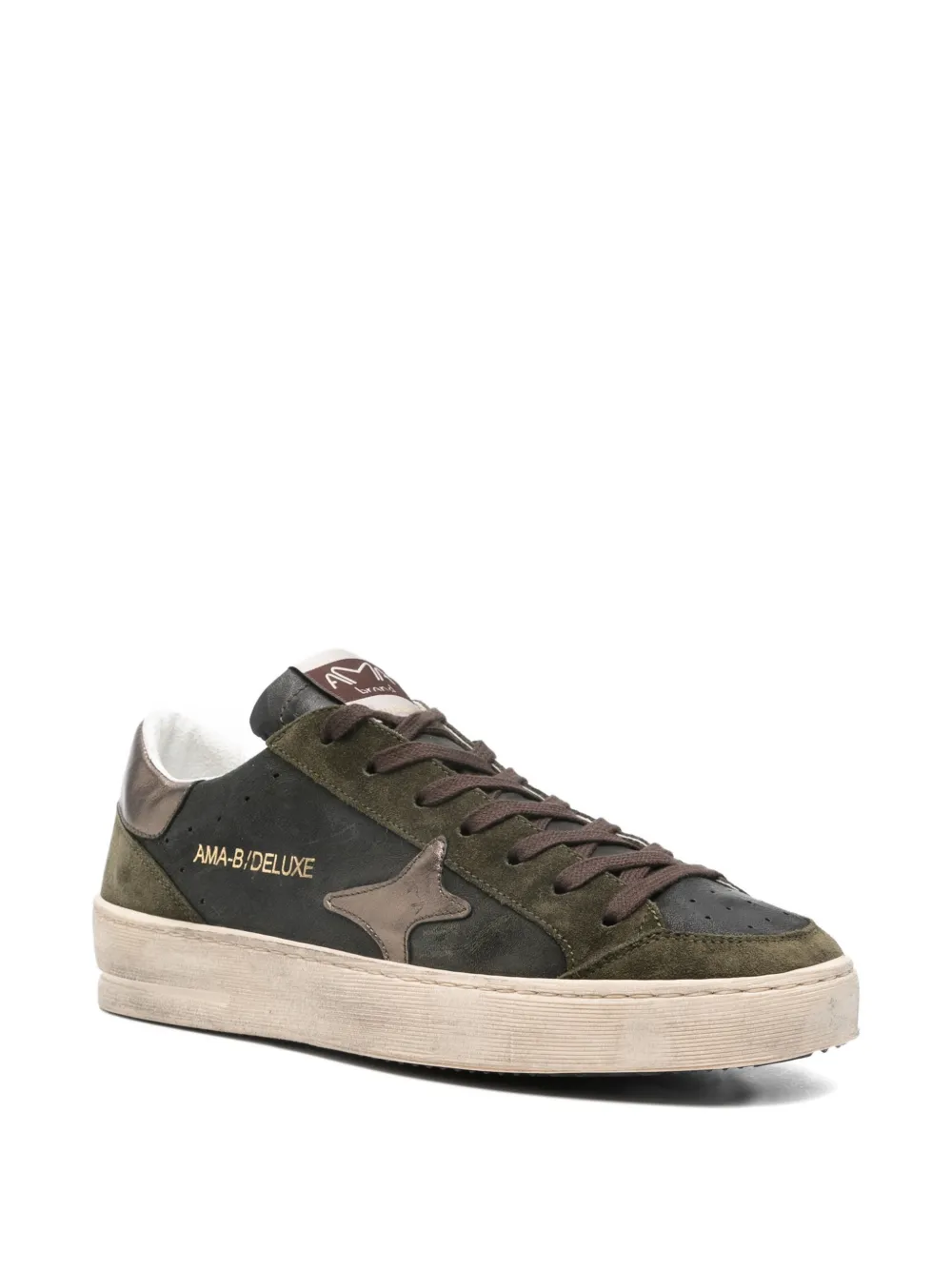 Ama Brand Sneakers met sterdetail en veters Groen