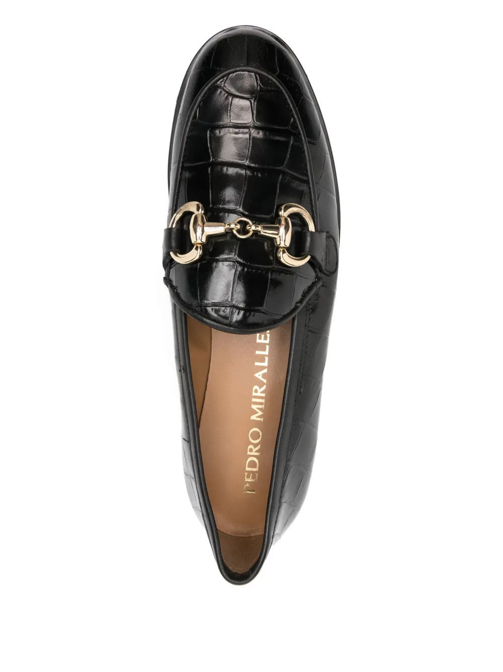 Pedro Miralles Horsebit loafers met krokodillen-reliëf Zwart