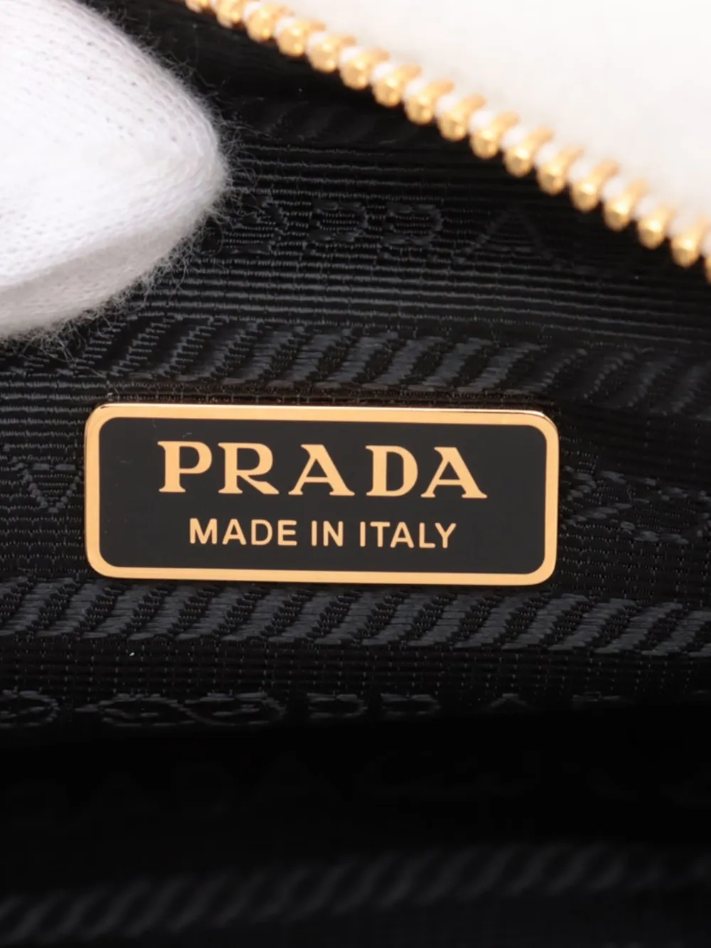 Pre-owned Prada 2013-2025 Mini Shearling Triangle Satchel In White