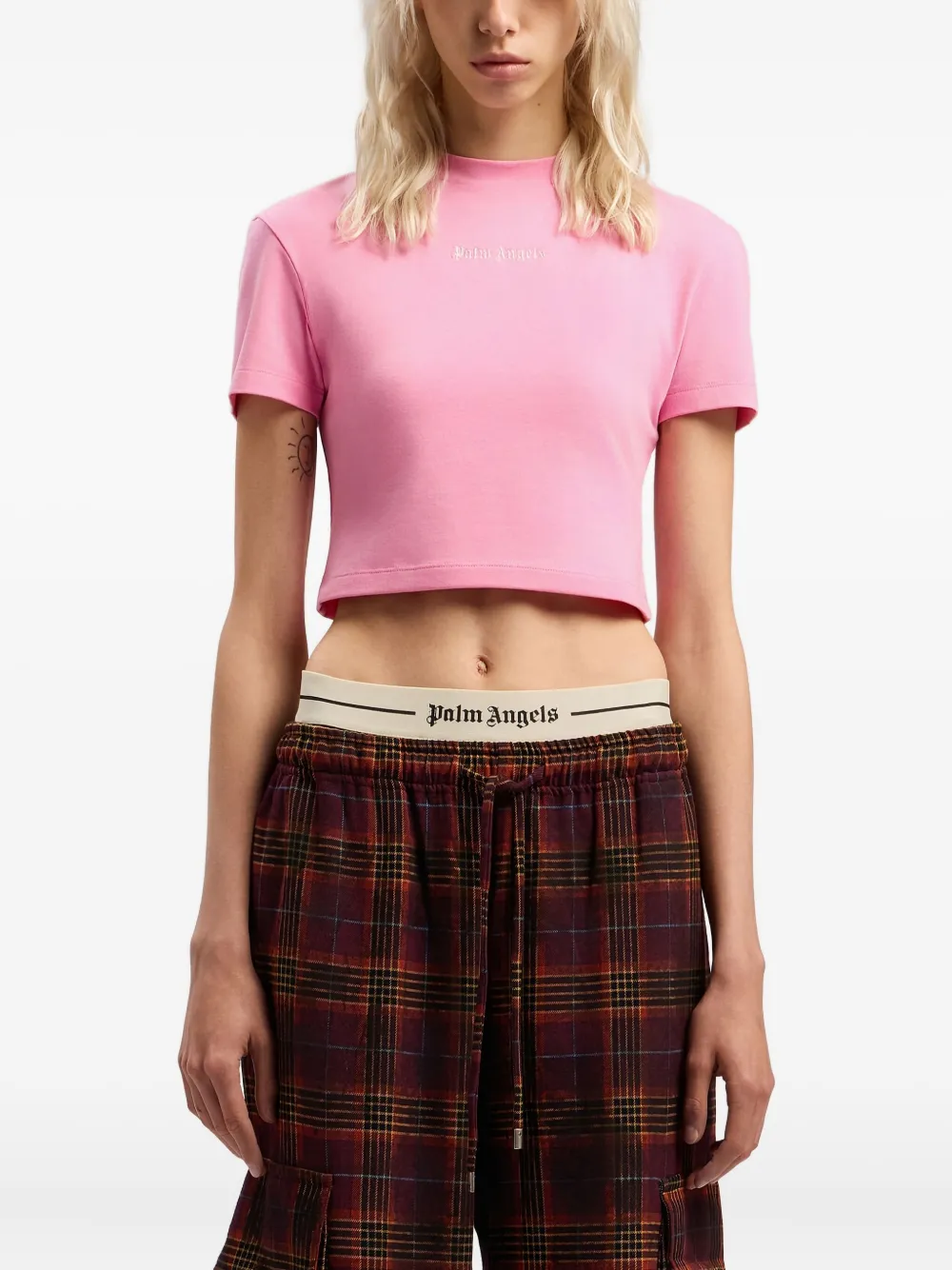 Palm Angels T-shirt met logo Roze