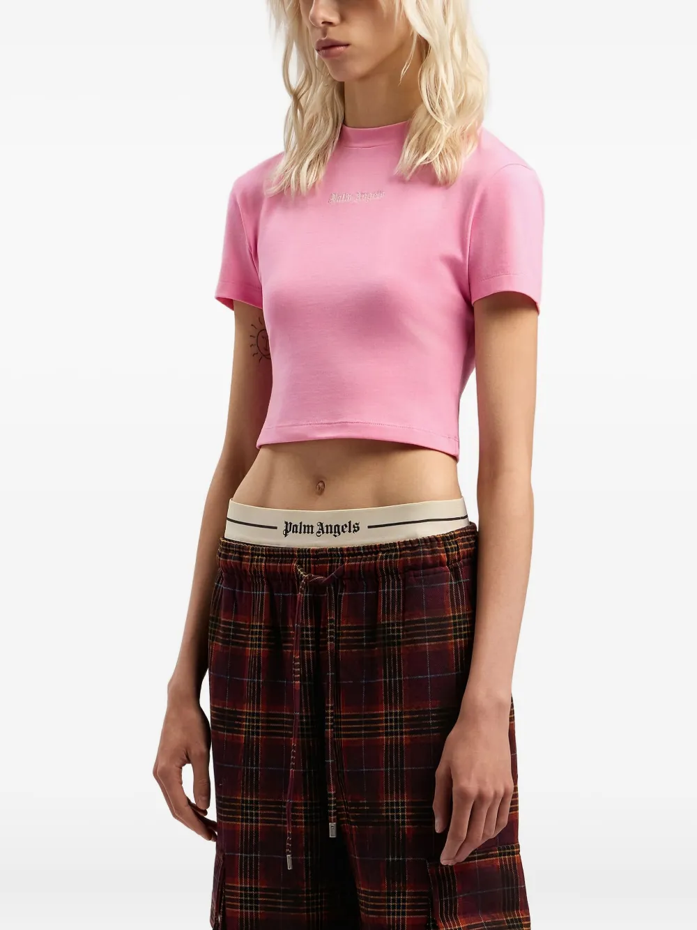 Palm Angels T-shirt met logo Roze