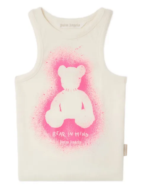 Palm Angels spray-bear ribbed tank top