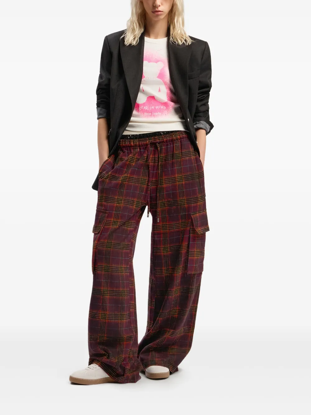 Palm Angels Geribbelde tanktop met print Wit