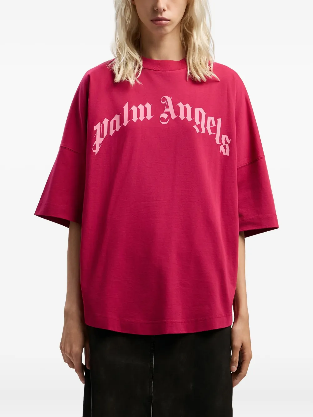 Palm Angels Curved-logo Over T-shirt In Multi