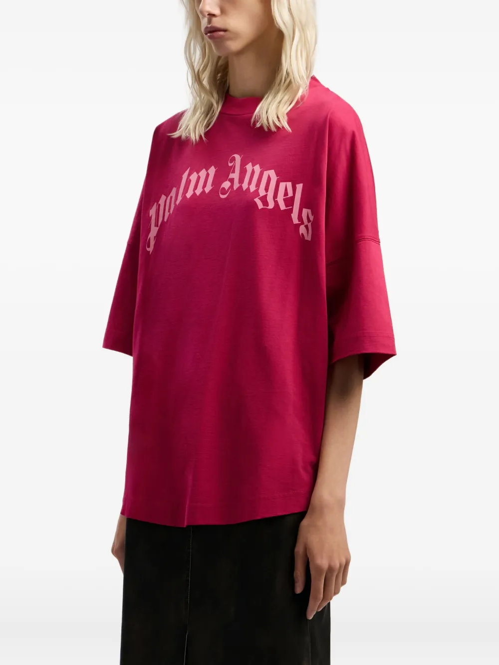 Palm Angels Curved-logo Over T-shirt In Multi
